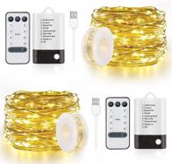 enhance your bedroom ambience with 2 pack fairy lights – remote controlled, 33ft 100 led mini twinkle lights, battery/usb operated – perfect for christmas, parties, weddings, crafts & decor (warm white) логотип