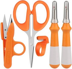 img 4 attached to 🧵 Seam Ripper and Thread Remover Set: 2-Pack Thread Cutter with Thread Snips, Scissors, and Finger Cutter for Sewing