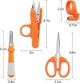 img 2 attached to 🧵 Seam Ripper and Thread Remover Set: 2-Pack Thread Cutter with Thread Snips, Scissors, and Finger Cutter for Sewing