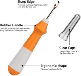 img 3 attached to 🧵 Seam Ripper and Thread Remover Set: 2-Pack Thread Cutter with Thread Snips, Scissors, and Finger Cutter for Sewing