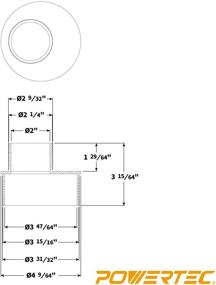 img 2 attached to 🔽 POWERTEC 70146 Eccentric Reducer: Black, 4-Inch to 2-1/4-Inch