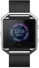 img 4 attached to Улучшите свой Fitbit Blaze с элегантным и стильным черным аксессуарным ремешком из кожи - небольшого размера.