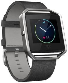 img 3 attached to Улучшите свой Fitbit Blaze с элегантным и стильным черным аксессуарным ремешком из кожи - небольшого размера.