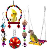 🐦 enhance bird cage fun with bwogue 5pcs hanging bell toy set for parrots, parakeets, cockatiels, and more! logo