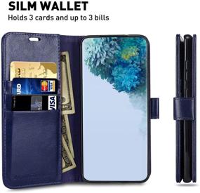 img 2 attached to 📱 Premium Wallet Case for Galaxy S20 FE 5G - MONASAY Flip Folio Leather Cover with Glass Screen Protector and Credit Card Holder