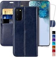 📱 premium wallet case for galaxy s20 fe 5g - monasay flip folio leather cover with glass screen protector and credit card holder logo