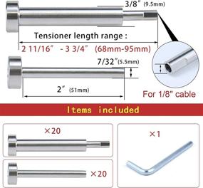 img 3 attached to 🔗 Muzata 20Pair Cable Railing Kit - Invisible 1/8" Upgraded Swage Tensioner and Terminal - T316 Stainless Steel - Wood Metal Post Deck Stairs - CR26 CV1 CV2