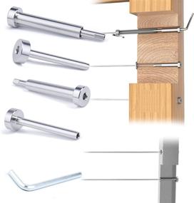 img 4 attached to 🔗 Muzata 20Pair Cable Railing Kit - Invisible 1/8" Upgraded Swage Tensioner and Terminal - T316 Stainless Steel - Wood Metal Post Deck Stairs - CR26 CV1 CV2