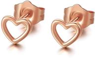 heart earrings hollow dainty jewelry logo