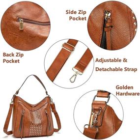 img 1 attached to Кожаные сумки с плечевым ремнем через плечо, коричневый
