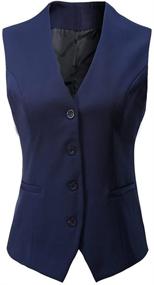 img 4 attached to Foucome Womens Regular Business Waistcoat Women's Clothing for Coats, Jackets & Vests