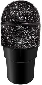 img 4 attached to 🚗 Sparkling Rhinestone Auto Trash Can with Lid - Mini Garbage Bin for Car, Home, Office, Kitchen, Bedroom (C)