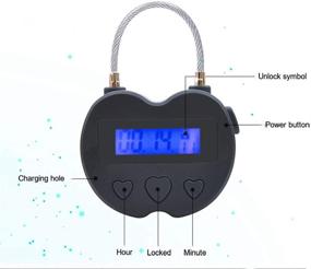 img 2 attached to ⏳ Time Lock LCD Display Multi-Function Electronic Timer - USB Rechargeable Timer Padlock (Black)