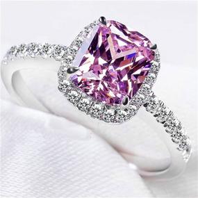 img 1 attached to 💍 Vintage Style Naomi Shipei Opal Ring 925 Sterling Silver: Fashionable Women's Jewelry with 100% Natural AAA Diamond CZ, 3CT, for Wedding and Engagement, Pink Diamond-Ring Size 11