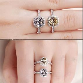 img 3 attached to 💍 Vintage Style Naomi Shipei Opal Ring 925 Sterling Silver: Fashionable Women's Jewelry with 100% Natural AAA Diamond CZ, 3CT, for Wedding and Engagement, Pink Diamond-Ring Size 11