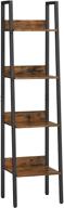 📚 vasagle bookshelf: freestanding 4-tier ladder shelf for home office & living room – industrial rustic brown and black design with easy assembly (ulls108b01) логотип