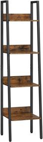 img 4 attached to 📚 VASAGLE Bookshelf: Freestanding 4-Tier Ladder Shelf for Home Office & Living Room – Industrial Rustic Brown and Black Design with Easy Assembly (ULLS108B01)