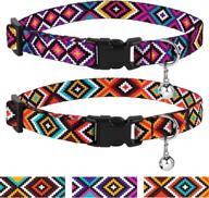 🐱 seo-optimized: collardirect aztec cat collar set - 2 pcs breakaway nylon tribal pattern geometric pet kitten collars, ideal for cats logo