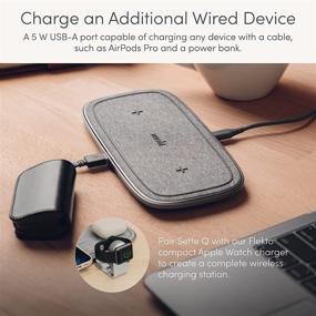 img 2 attached to 🔌 Moshi Sette Q Multi-Device Wireless Charging Pad, 15W Dual Wireless Charging Station, USB-A Connector, Textured Fabric, Compatible with Samsung Galaxy 21, Google Pixel, iPhone 12, AirPods Pro (AC Adapter Included)…