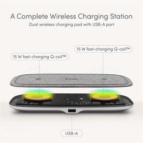 img 1 attached to 🔌 Moshi Sette Q Multi-Device Wireless Charging Pad, 15W Dual Wireless Charging Station, USB-A Connector, Textured Fabric, Compatible with Samsung Galaxy 21, Google Pixel, iPhone 12, AirPods Pro (AC Adapter Included)…