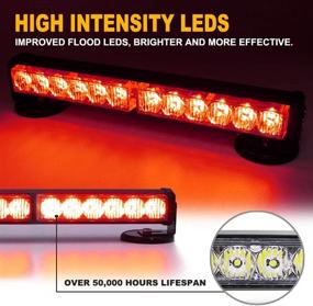 img 3 attached to FOXCID 12 LED Emergency Hazard Warning Strobe Flashing Light Bar Wireless Battery W/Magnetic Base And Rechargeable Plug For Beacon Rooftop Safety Vehicles Tow Trucks Tractor Snowplow Lights & Lighting Accessories