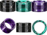 resin drip tip connector cover for coffee machines - honeycomb style (black/blue/green, 3 pieces) logo