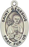 premium hmhreligiousmfg sterling silver catholic oval medal pendant – patron saint, 7/8 inch - top quality! logo