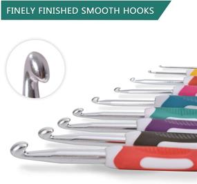 img 1 attached to 🧶 LAYER 9 PCS Crochet Hooks Set - Ergonomic with Extended Soft Grip Handle (Size B 2.5mm to J 6mm) - Ideal for Arthritic Hands Crochet