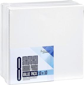 img 3 attached to 🖼️ Sorillo Brands Super Value 8 Pack: 10x10 Pre-Stretched Cotton Canvas Panel Boards for Acrylics, Oils & More