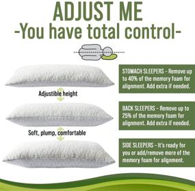 img 3 attached to 🌿 GREAT EARTH'S Organic Bamboo Shredded Memory Foam Pillow - Adjustable King Size Pillow for Quality Sleep