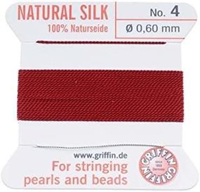 img 3 attached to 💎 Griffin Silk Beading Cord & Needle Size 4 Garnet Red: Exceptional Quality for Secure and Elegant Jewelry Designs