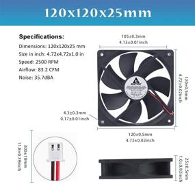 img 3 attached to 🌀 High-Performance GDSTIME Dual Ball Bearings 120mm x 120mm x 25mm 5 inch 12v Brushless DC Cooling Exhaust Fan – Optimal Airflow and Cooling Efficiency