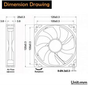 img 2 attached to 🌀 High-Performance GDSTIME Dual Ball Bearings 120mm x 120mm x 25mm 5 inch 12v Brushless DC Cooling Exhaust Fan – Optimal Airflow and Cooling Efficiency