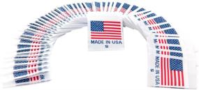 img 2 attached to 🏷️ Wunderlabel Craft Art Fashion Ribbon Tag for Sewing Clothes, Made in USA, Red & Blue on White, S, 100 Labels