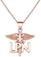 cenwa lpn licensed practical nurse necklace - caduceus 🩺 angel pendant - graduation gift for lpn - practical nurse jewelry logo