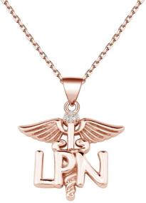 img 4 attached to CENWA LPN Licensed Practical Nurse Necklace - Caduceus 🩺 Angel Pendant - Graduation Gift for LPN - Practical Nurse Jewelry