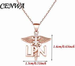 img 3 attached to CENWA LPN Licensed Practical Nurse Necklace - Caduceus 🩺 Angel Pendant - Graduation Gift for LPN - Practical Nurse Jewelry