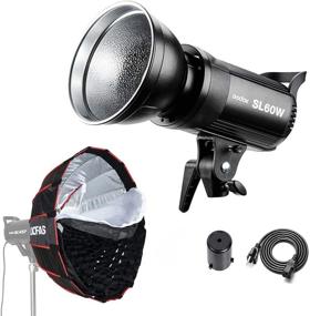 img 4 attached to 🔆 Godox SL-60W Kit with LAOFAS D60B Softbox - High Power LED Continuous Video Light with Wireless Brightness Adjustment and 433MHz Grouping System