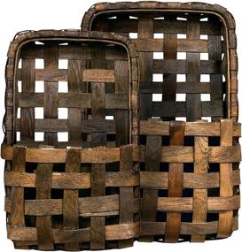 img 1 attached to 🧺 CWI Gifts Multi-Brown Tobacco Wall Pocket Baskets Set of 2 for Enhanced SEO