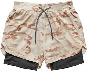 img 3 attached to LIVE GREAT Men's Gym Workout Shorts: 2-in-1 Running 5'' Athletic Shorts with Phone Pocket for Training