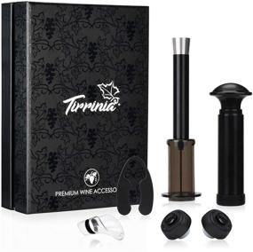 img 4 attached to 🍷 Wine Air Pressure Pump Opener Set: Tirrinia Wine Bottle Cork Remover kit with Wine Saver, Vacuum Stoppers, Pourer, Foil Cutter - Perfect Gifts for Wine Lovers (Silver)