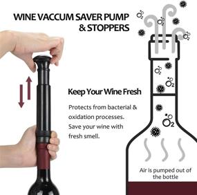 img 2 attached to 🍷 Wine Air Pressure Pump Opener Set: Tirrinia Wine Bottle Cork Remover kit with Wine Saver, Vacuum Stoppers, Pourer, Foil Cutter - Perfect Gifts for Wine Lovers (Silver)