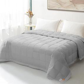 img 4 attached to 🛏️ WarmKiss Queen Lightweight Comforter: Egyptian Cotton Shell, Soft & Breathable Duvet Insert, 750 Fill Power - Grey