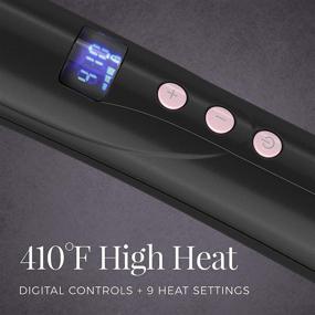 img 2 attached to 💕 Remington CI9538 Pro 1"-1.5" Pearl Ceramic Conical Curling Wand: Digital Control, 10 Heat Settings - Black/Pink