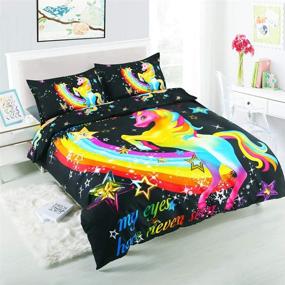 img 4 attached to Dthome Rainbow Unicorn Comforter Pillowcases Kids' Home Store