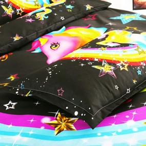 img 1 attached to Dthome Rainbow Unicorn Comforter Pillowcases Kids' Home Store