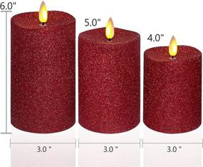 img 3 attached to 🕯️ Pack of 3 Flameless Flickering Red Powder Christmas Candles - Battery Operated Home Decor with Remote Timer; Ideal for Halloween Décor