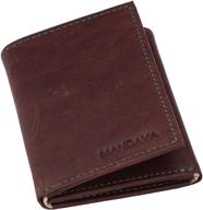 👜 stylish and secure: mandava genuine leather trifold blocking wallet logo