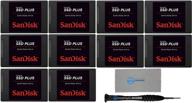 🔒 sandisk ssd plus 120gb internal ssd (10 pack) - sata iii 6 gb/s, 2.5"/7mm - bundle with everything but stromboli magnetic screwdriver and microfiber cloth - (sdssda-120g-g27) solid state drive logo