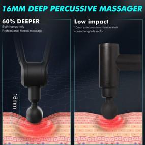 img 2 attached to 🏋️ ReviveRelief™: Handheld 16MM Deep Tissue Percussion Massage Gun for Athletes - 6-Speeds, 5 Massage Heads - Back, Shoulder & Full Body Pain Relief